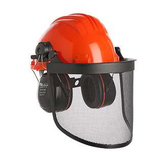 Capacete Polietileno Viseira Em Rede E Auricular