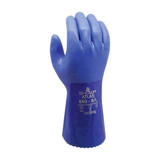 Luva Algodao Revestimento Pvc Azul 30 Cm