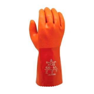 Luva Algodao Revestimento Pvc Laranja 30 Cm