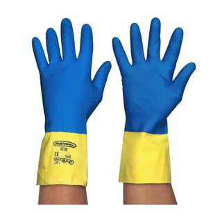 Luva Latex/Neoprene Azul/Amarelo 30 Cm