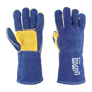 Luva Soldador Crute Azul Kevlar Forro 35 Cm