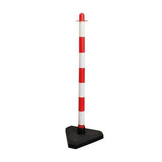Poste Sinalizaçao Branco / Vermelho 90 Cm
